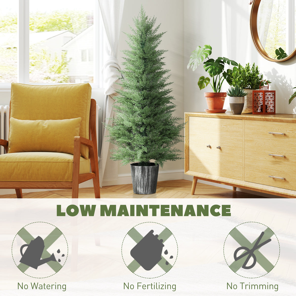 Artificial Cypress Trees 135cm, Set of 2