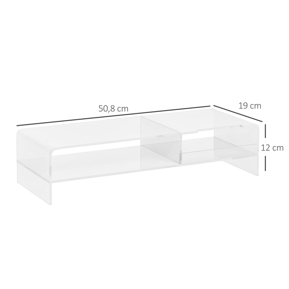 Clear Acrylic Monitor Stand with Keyboard Tray
