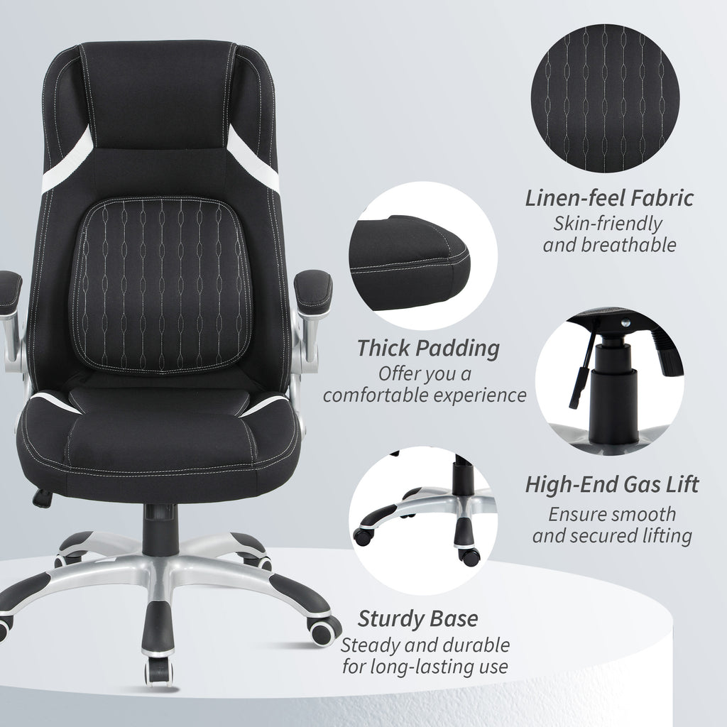 Linen-Look Ergonomic Office Chair