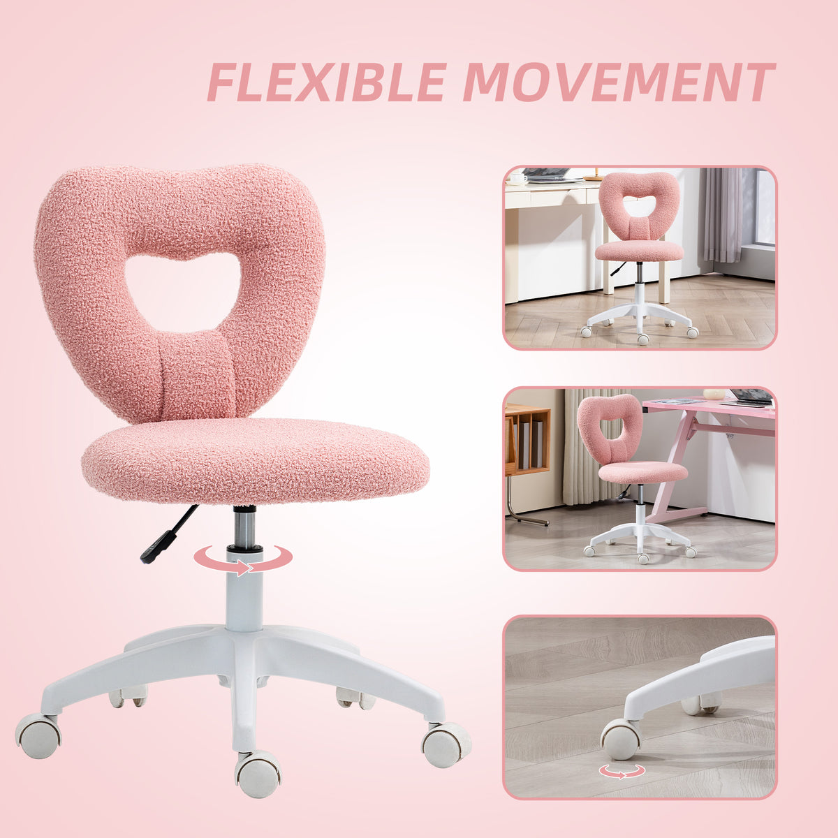 Heart-Back Swivel Desk Chair