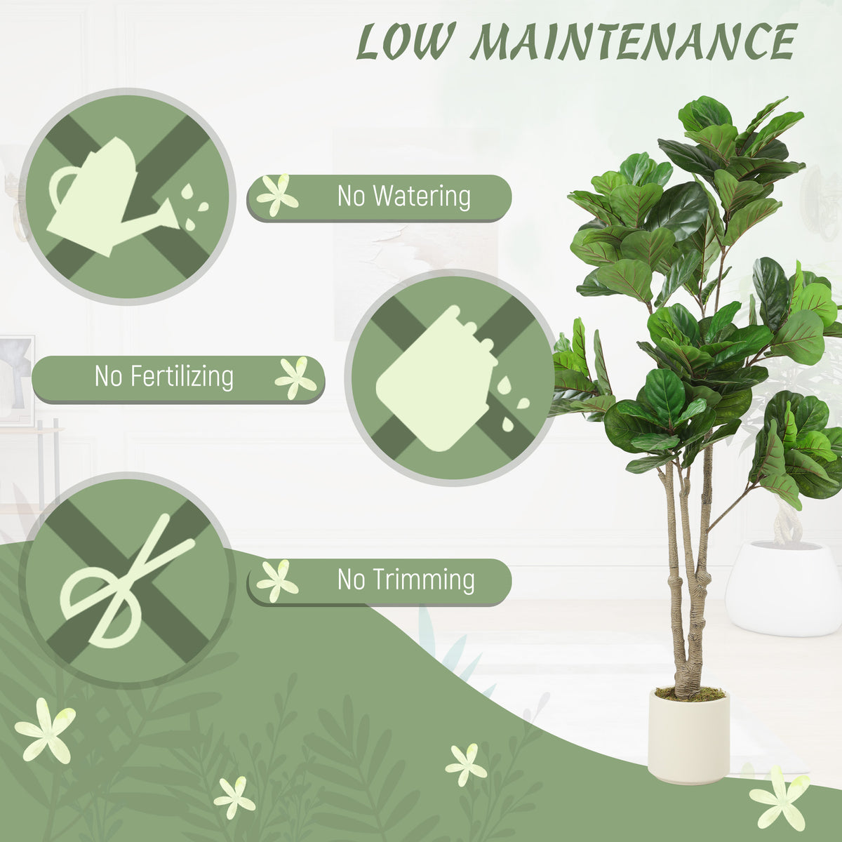 Artificial Fiddle Leaf Fig Tree 180cm