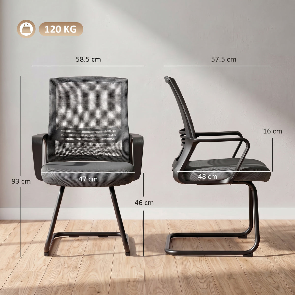 Mesh Desk Chair with Sled Base