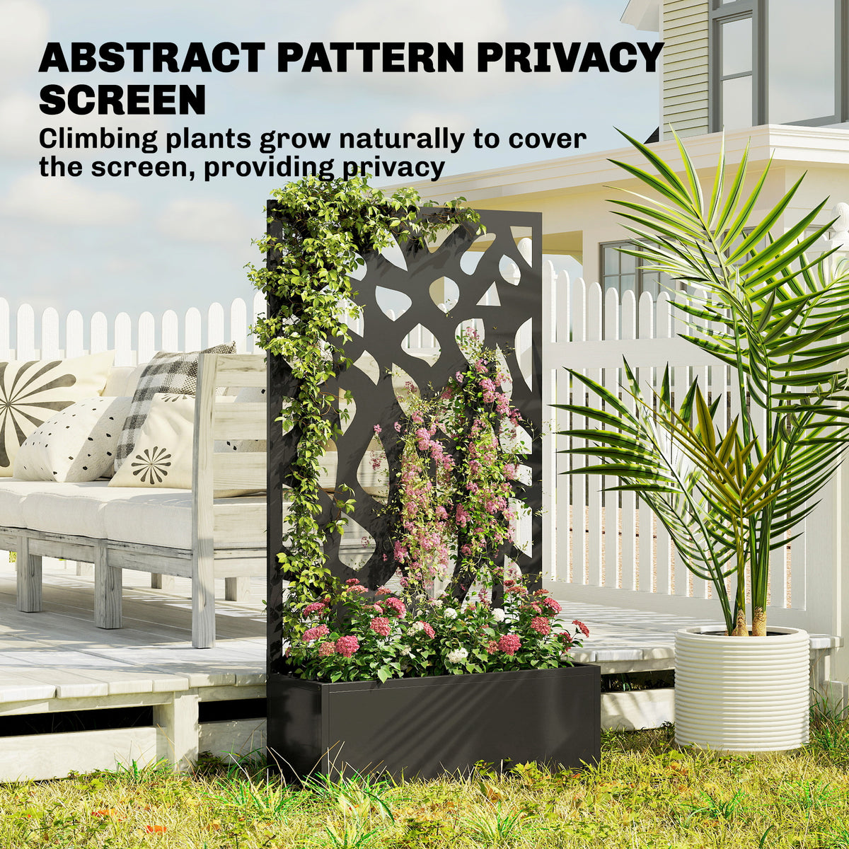 Metal Planter with Trellis