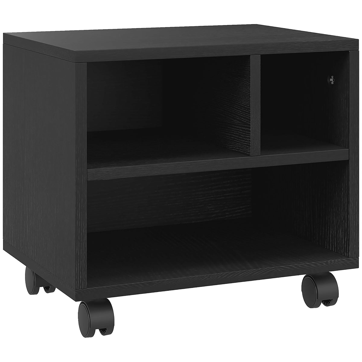 Mobile printer stand with 3 storage compartments, black, photo 5