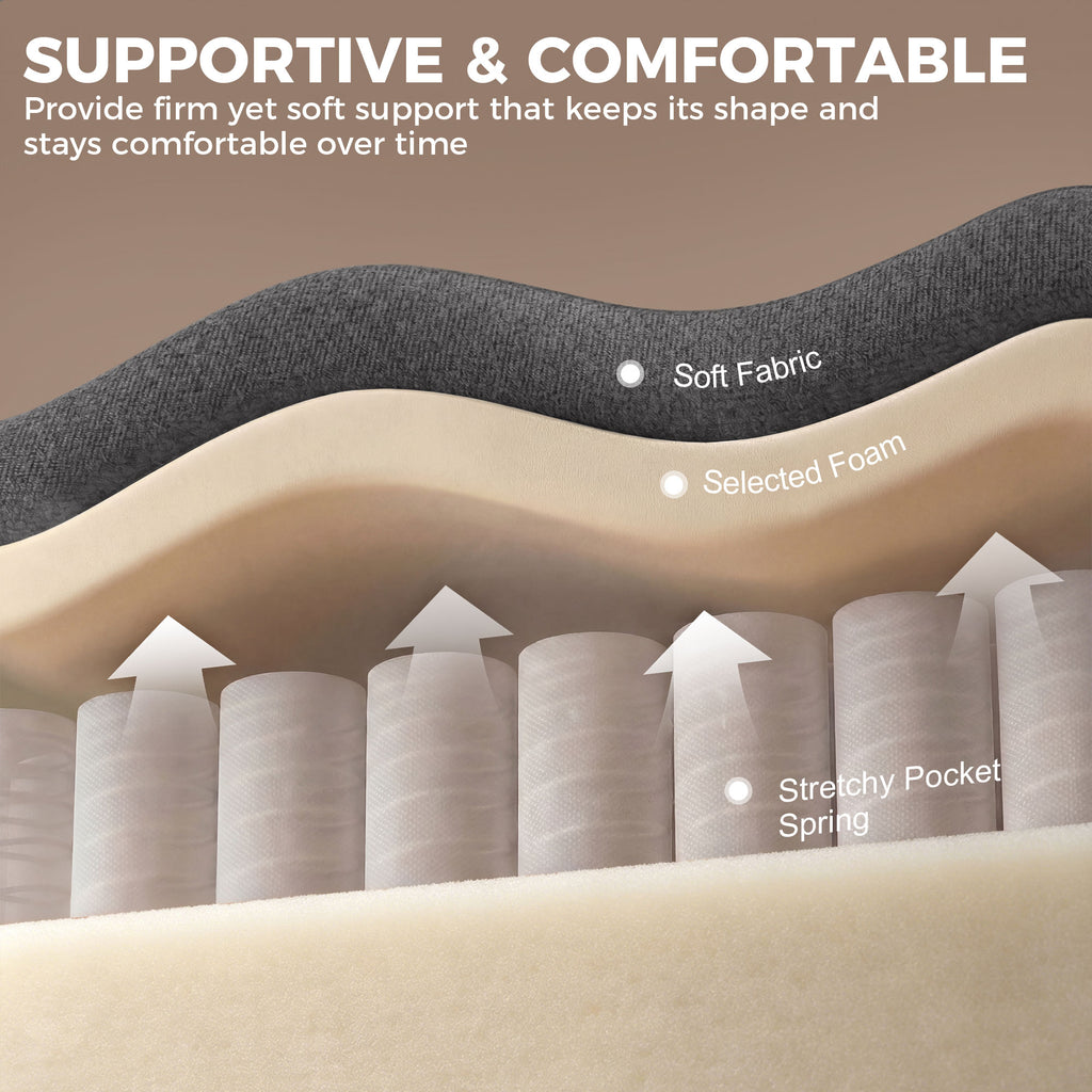 Ergonomic office chair with pocket springs and flip-up armrests
