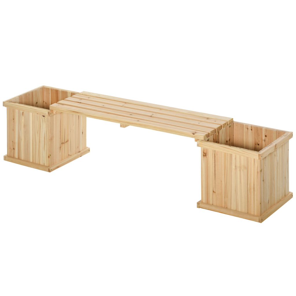 Garden Bench with 2 Planters