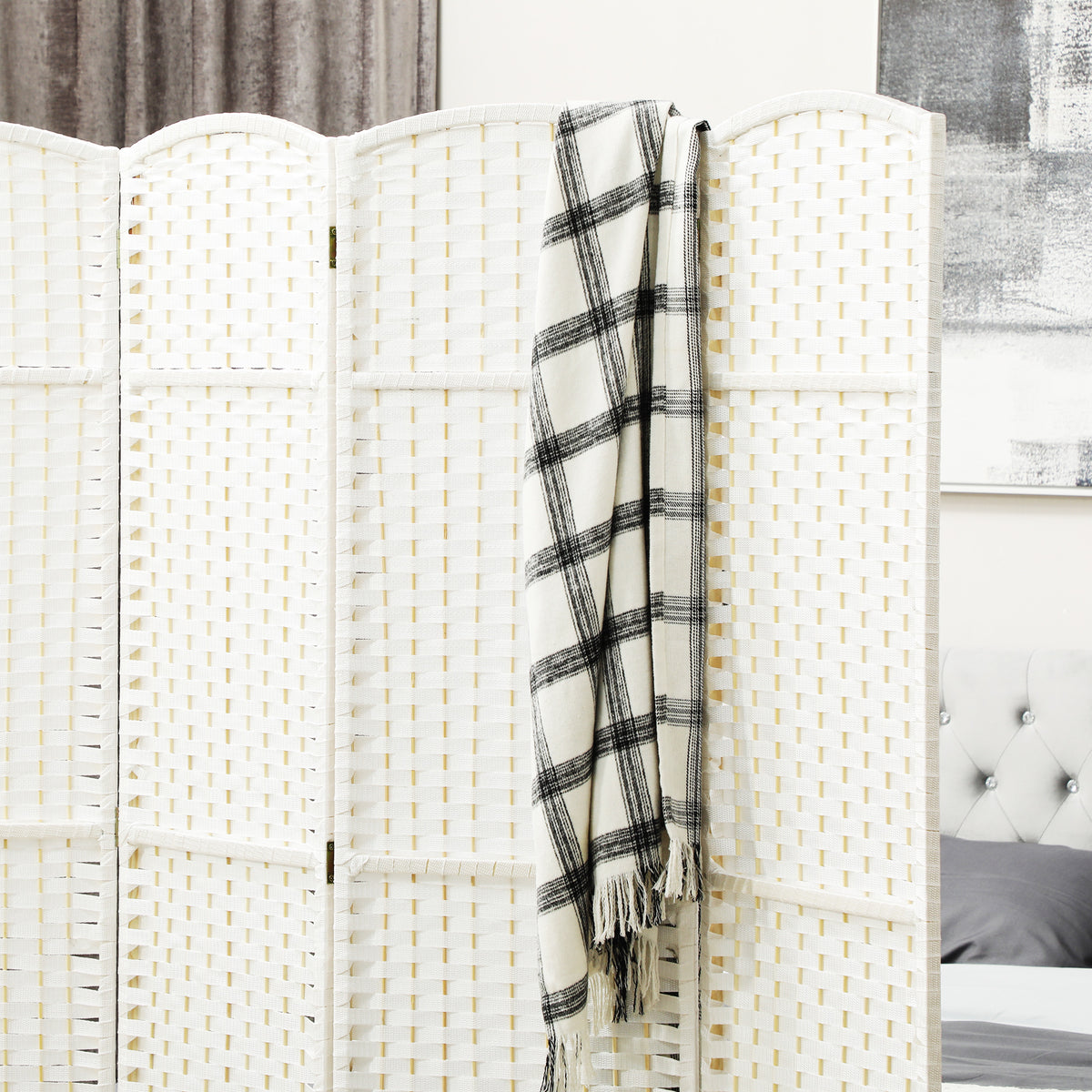 White woven room divider - view 8