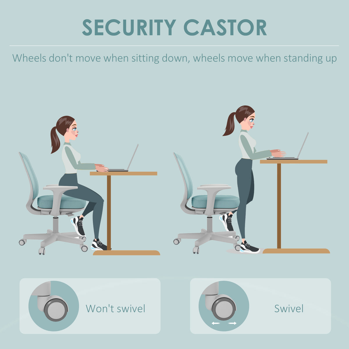 Mesh Back Office Chair, Light Green
