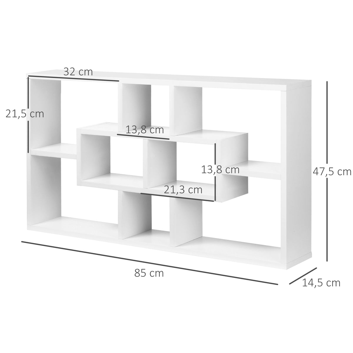 8-cube wall bookcase, white - view 2