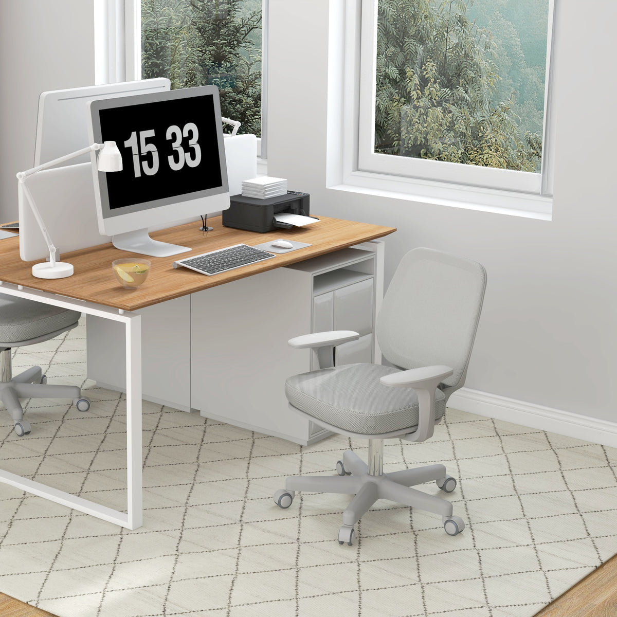 Compact mesh office chair side view
