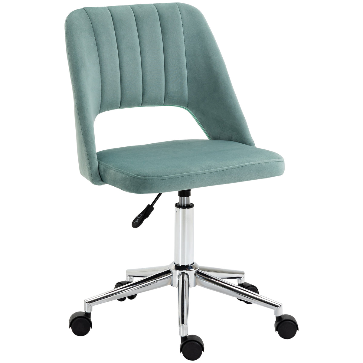 Armless Velvet Desk Chair, Green