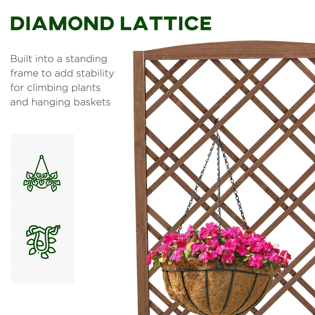 Wooden Planter with Trellis 122cm