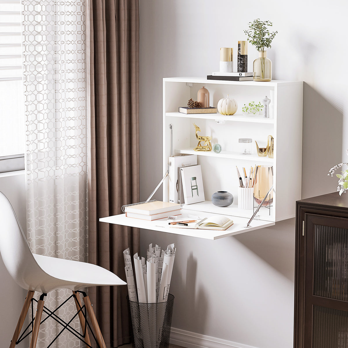 Compact fold-down wall desk 64cm - view 5