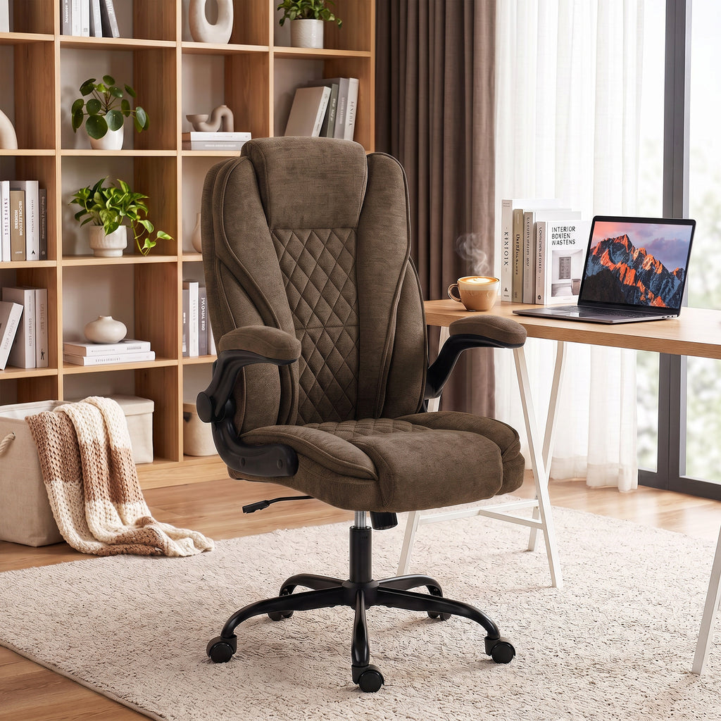 Ergonomic office chair with pocket springs and flip-up armrests