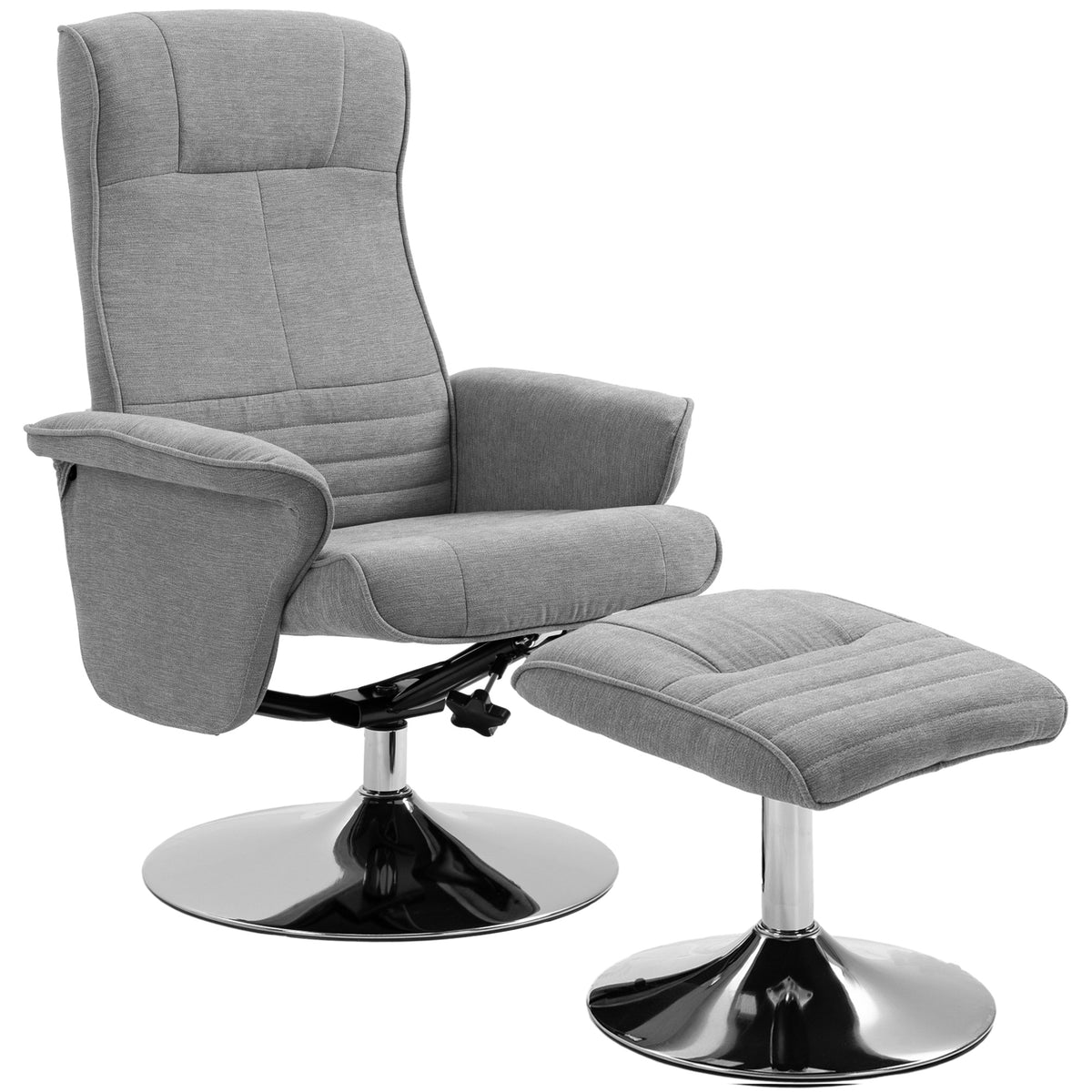 Velvet Swivel Recliner with Ottoman