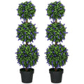 Artificial Lavender Ball Trees 110cm, Set of 2