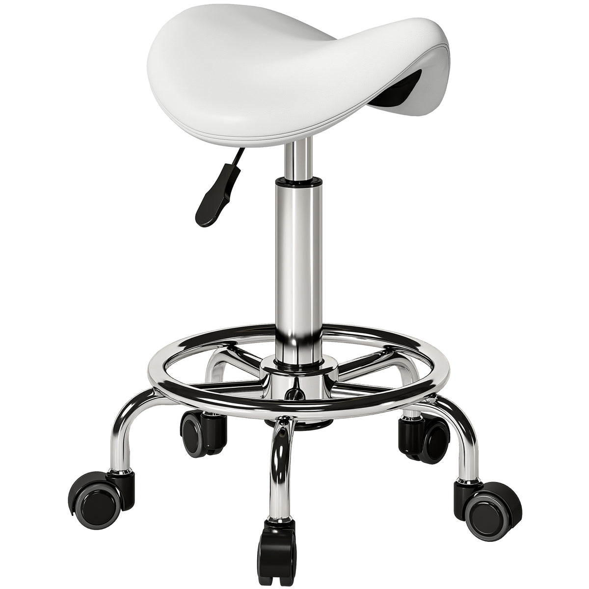 Ergonomic saddle stool for a home office desk