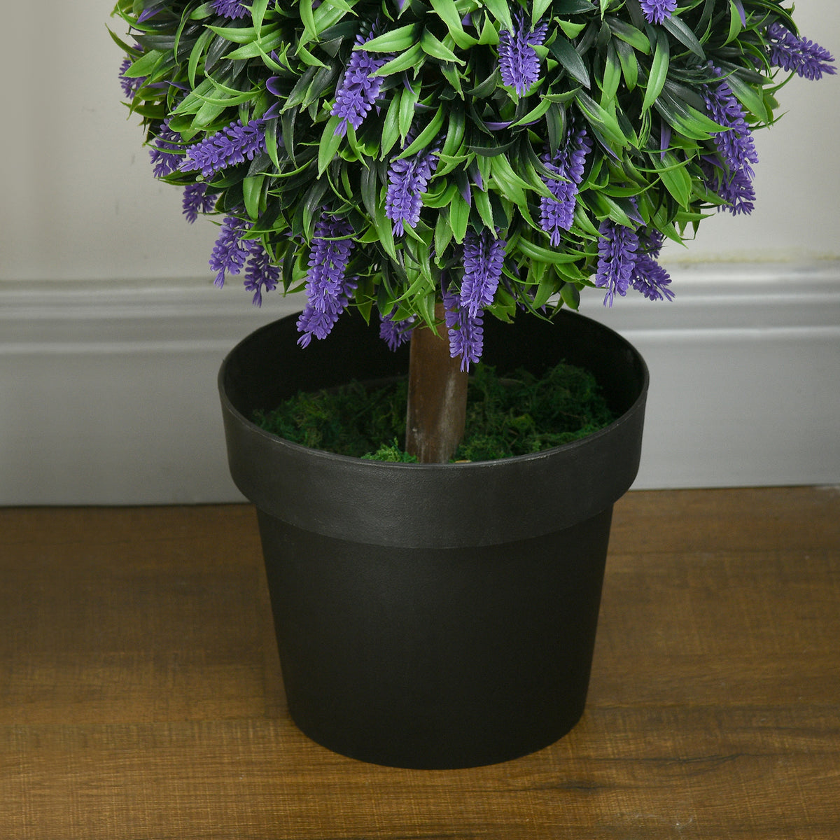 Artificial Lavender Ball Trees 110cm, Set of 2