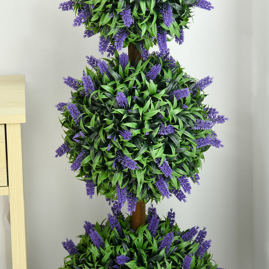 Artificial Lavender Ball Trees 110cm, Set of 2
