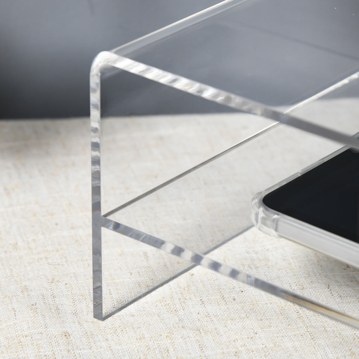 Clear Acrylic Monitor Stand with Keyboard Tray