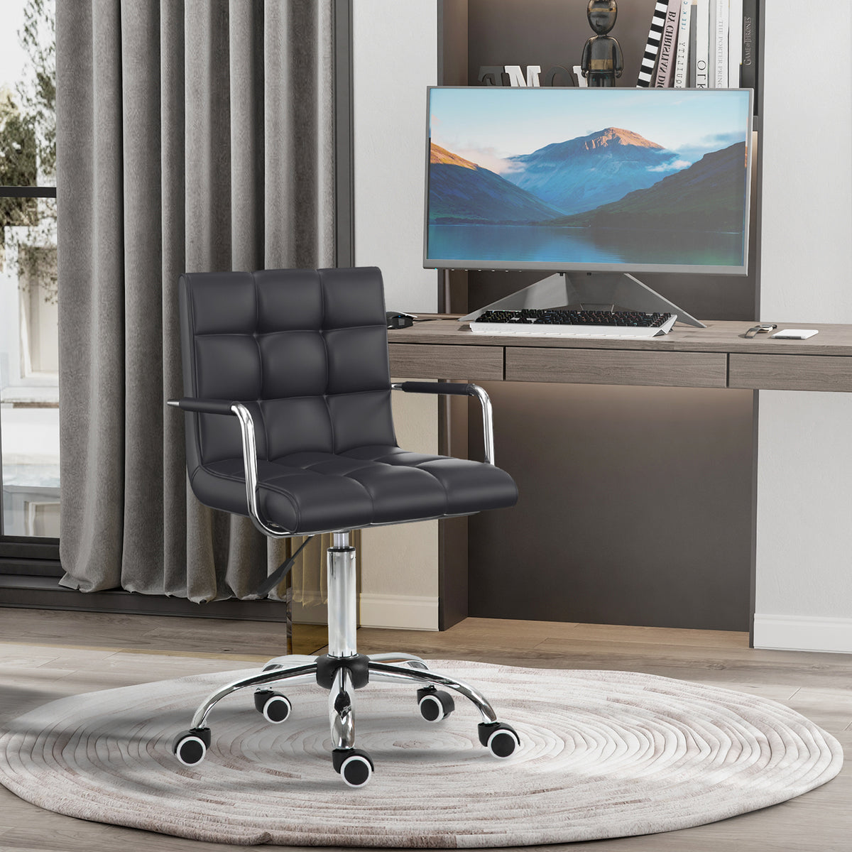 Mid-Back Faux Leather Desk Chair