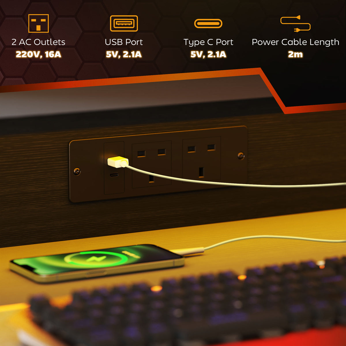 Z-Frame LED Gaming Desk