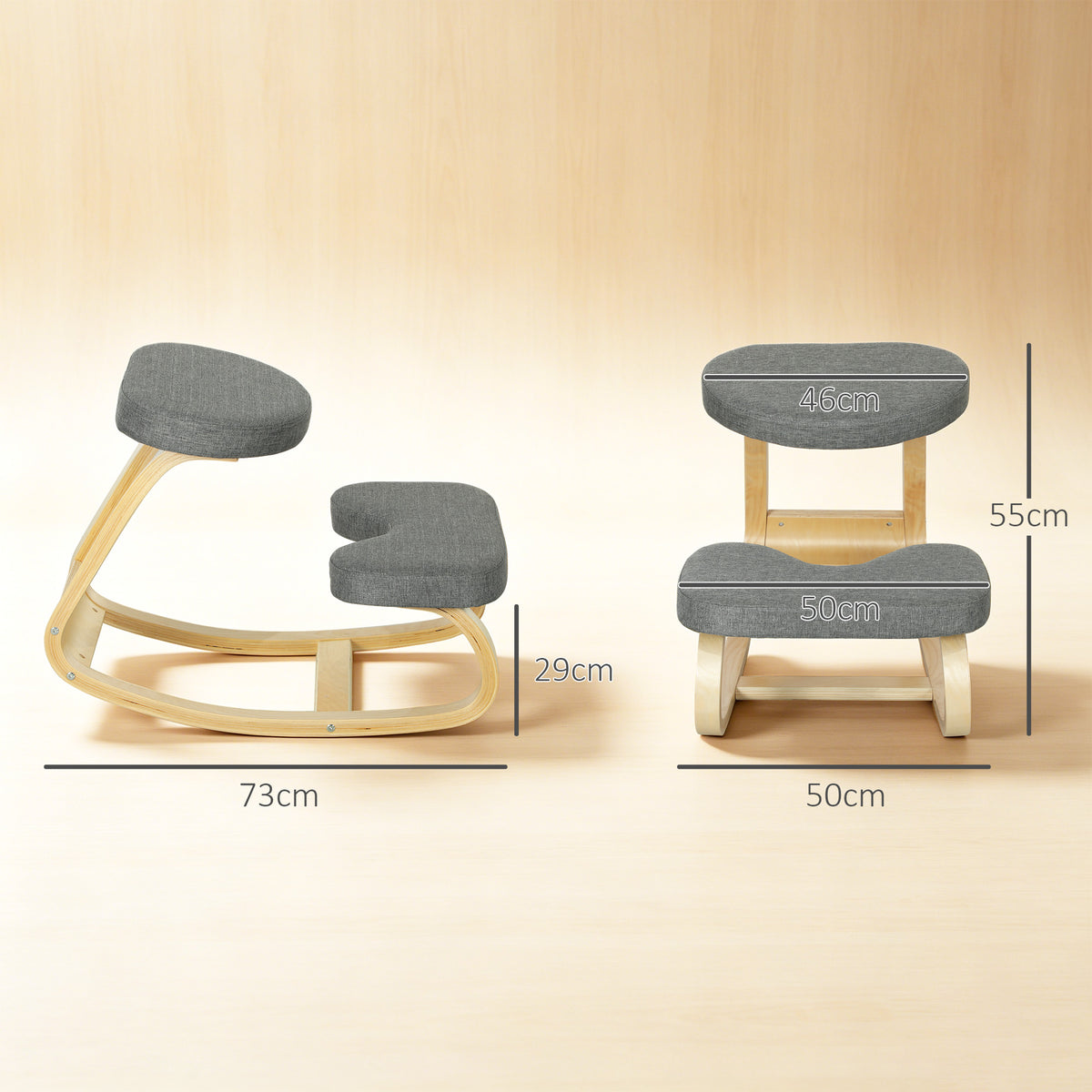 Ergonomic kneeling chair grey - view 5