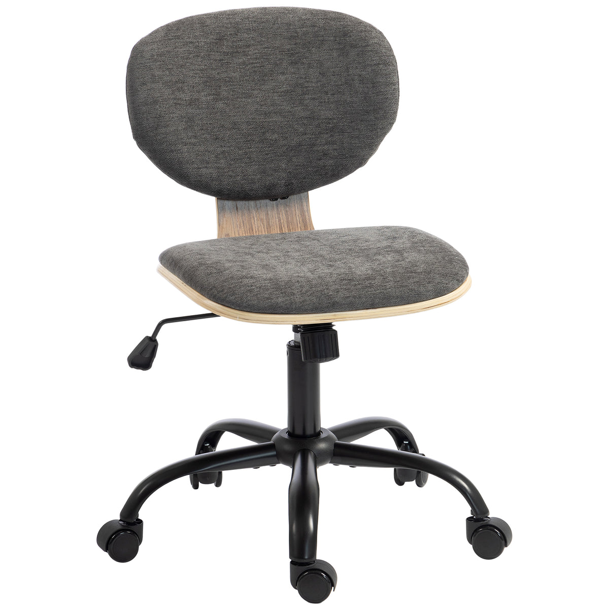 Armless Linen Desk Chair, Grey