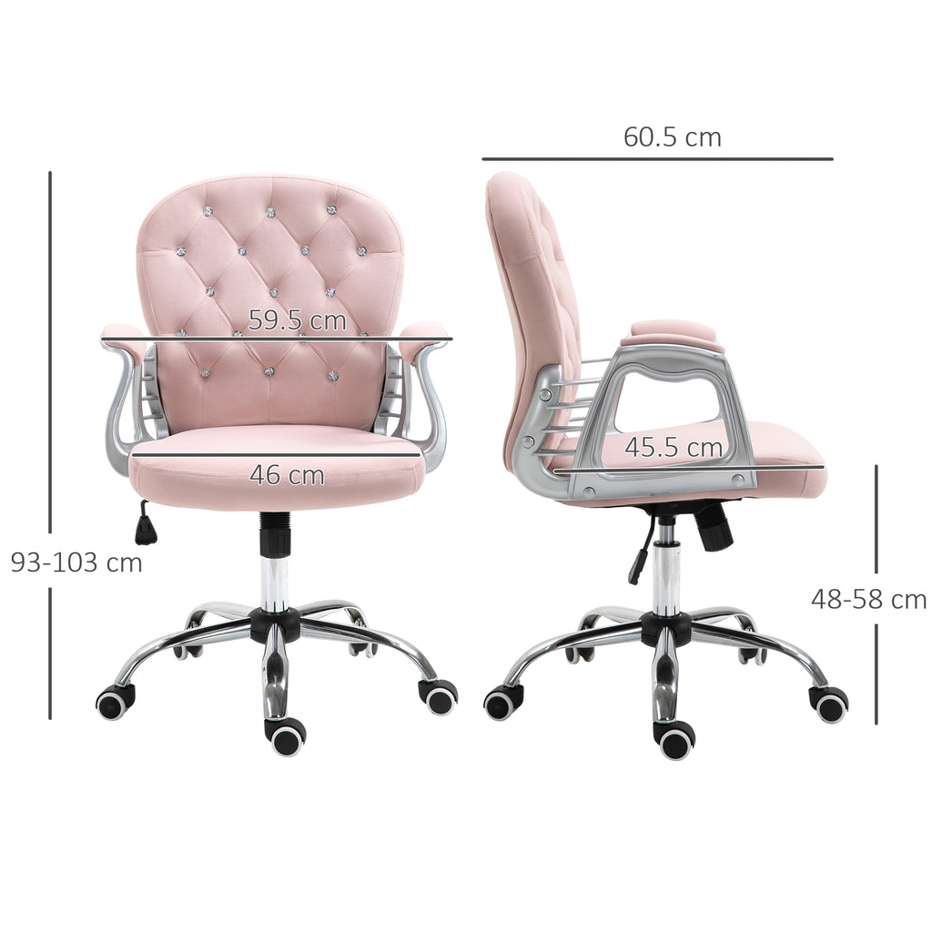Velvet Diamante Desk Chair