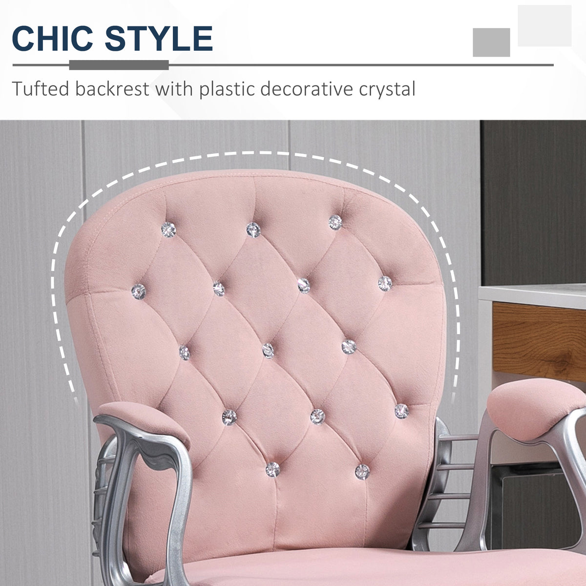 Velvet Diamante Desk Chair