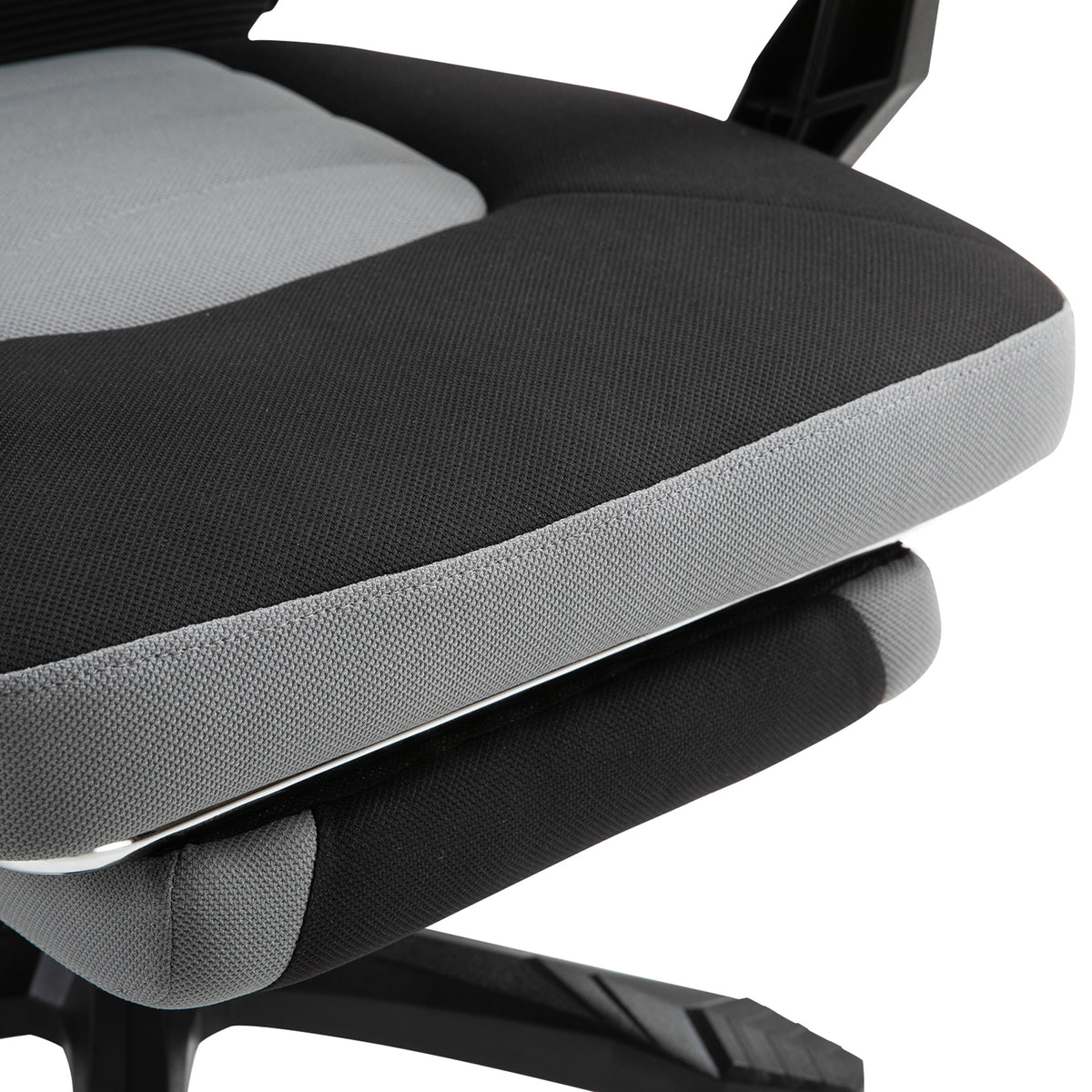Reclining Mesh Office Chair with Footrest | Height-Adjustable, Grey & Black