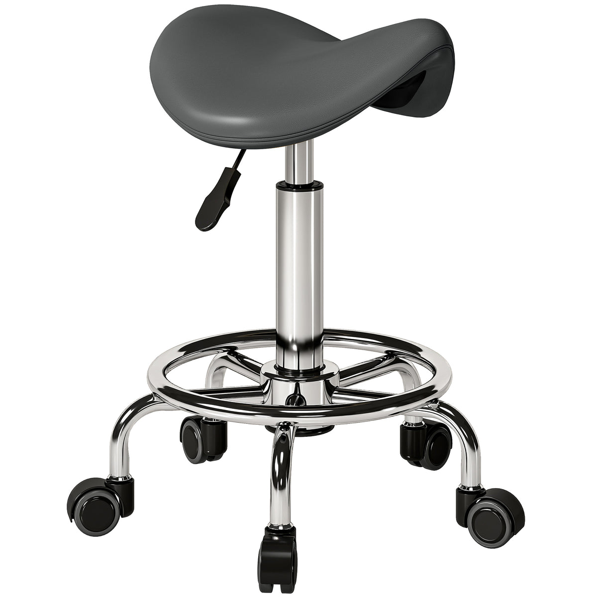 Ergonomic saddle stool for a home office desk