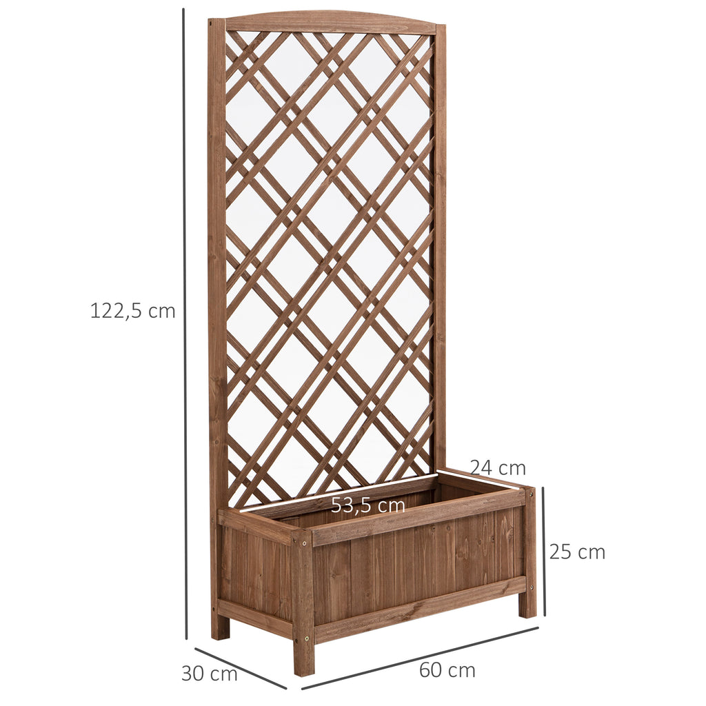 Wooden Planter with Trellis 122cm