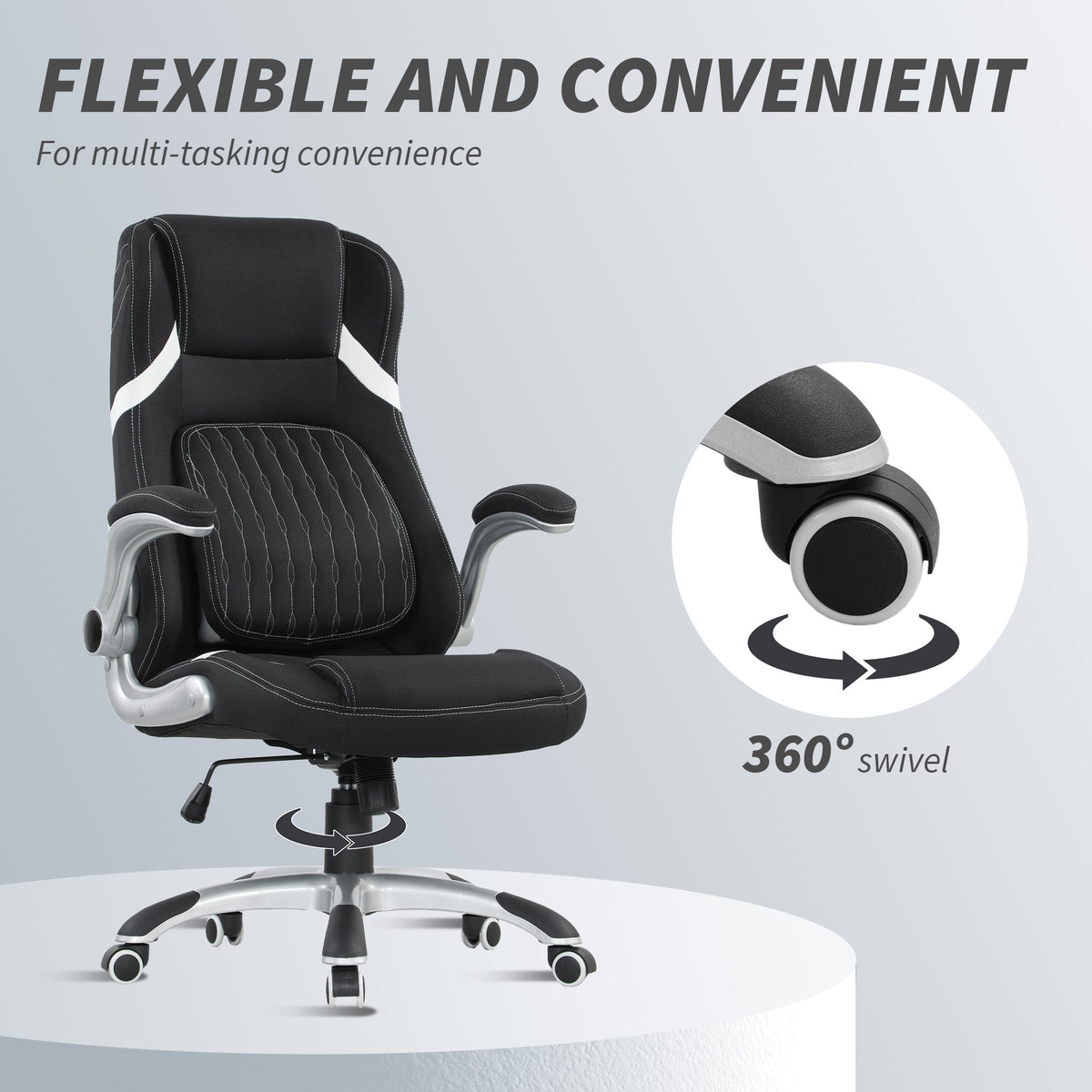 Linen-Look Ergonomic Office Chair