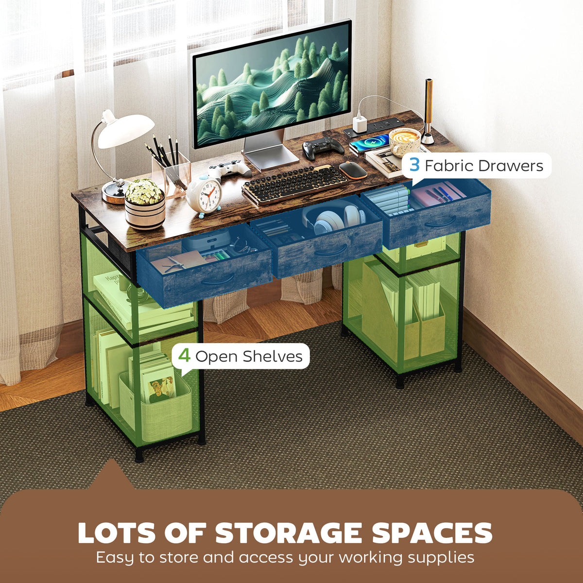 Computer Desk with Charging Station