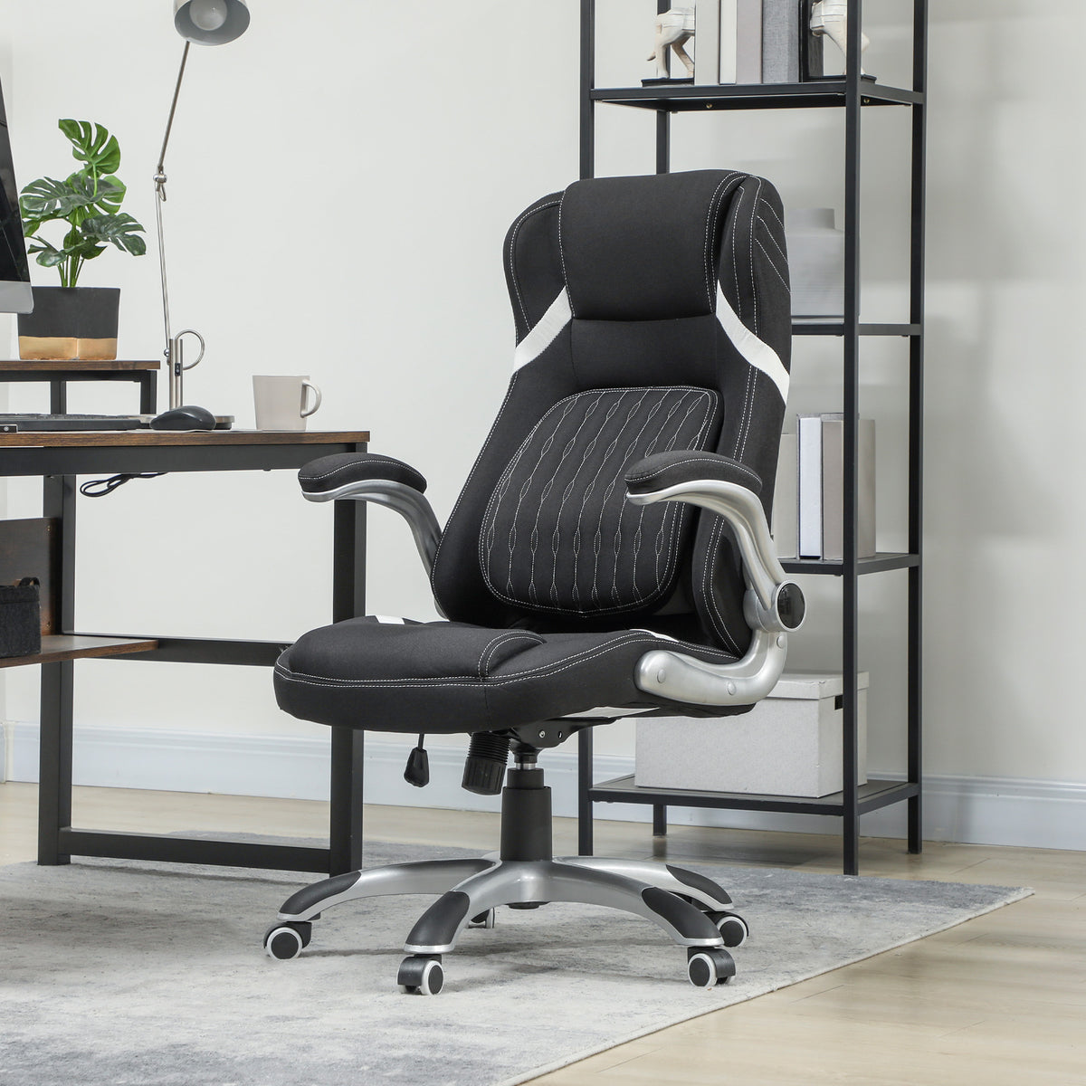 Linen-Look Ergonomic Office Chair