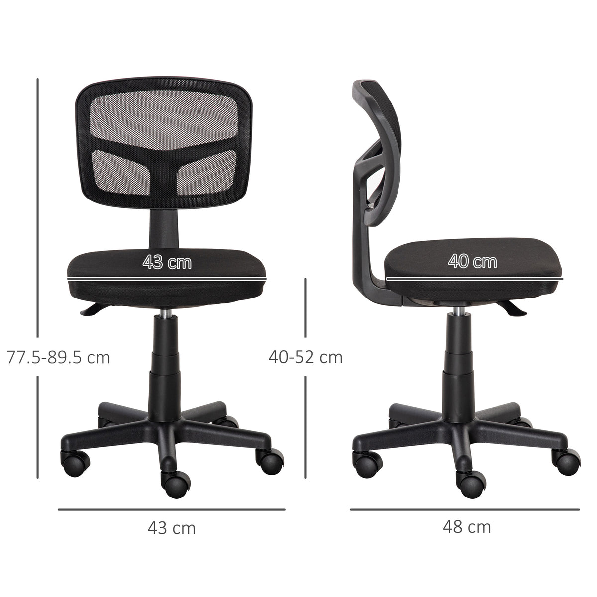 Armless Mesh Office Chair
