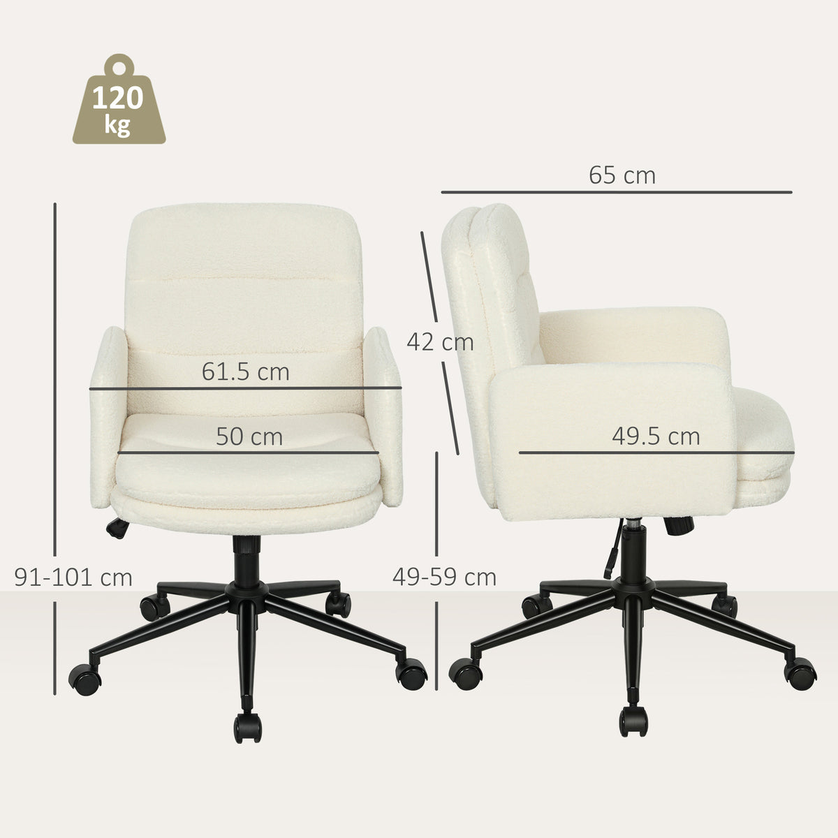 Boucle Office Chair with Arms