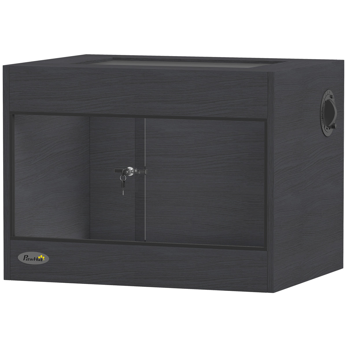 Black wooden vivarium with glass doors