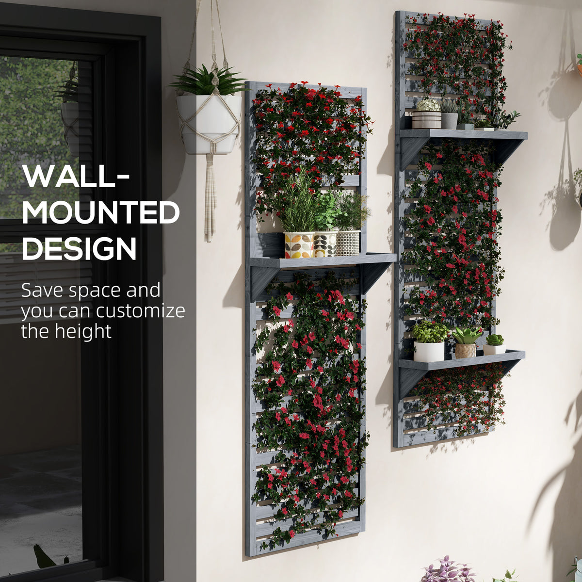 Wall Mounted Plant Stands, Set of 2