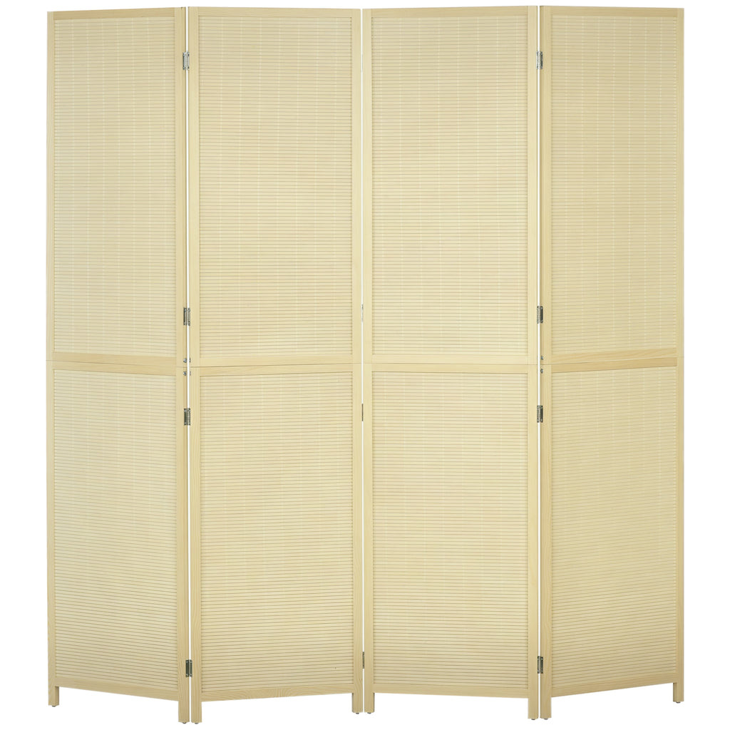 Natural bamboo 4-panel room divider, 180 x 180cm