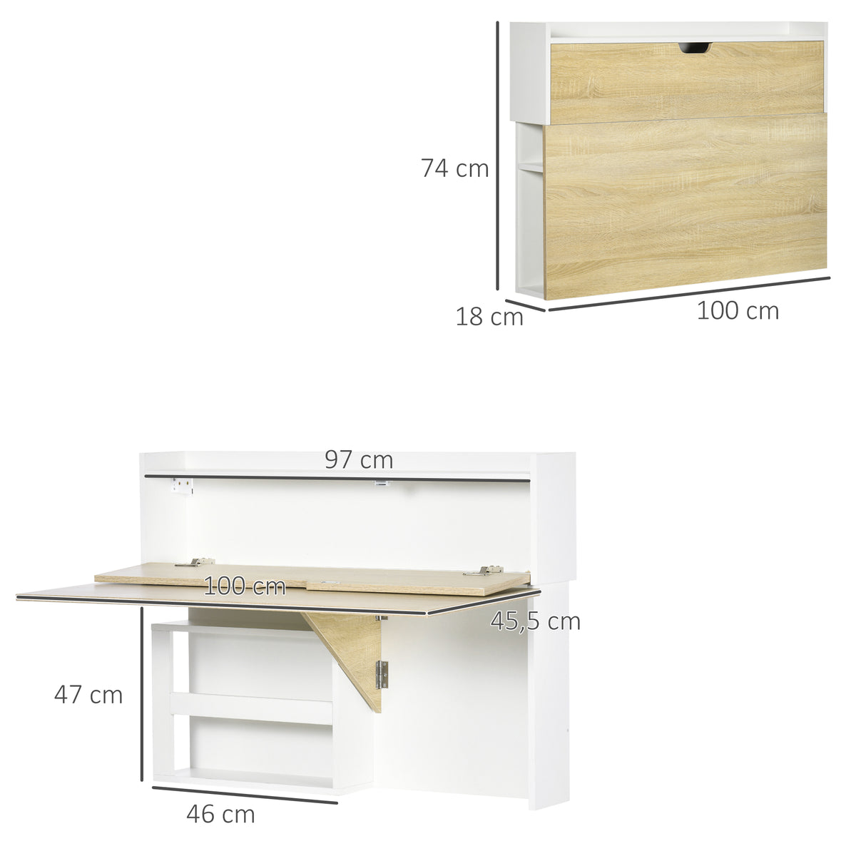Fold-down wall desk 100cm - view 4