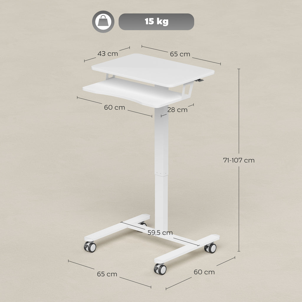 Mobile sit-stand desk white - view 6