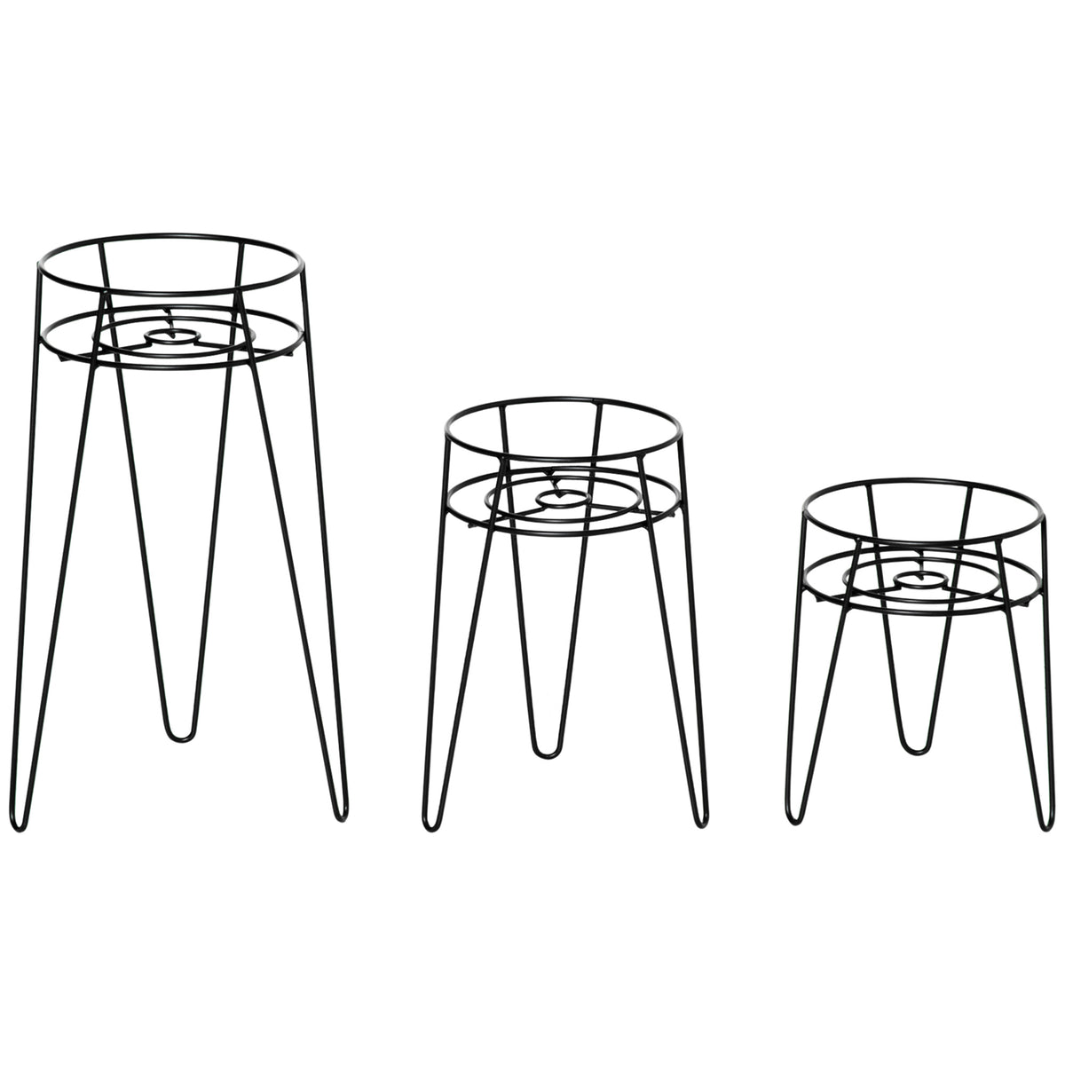 Metal Plant Stands, Set of 3