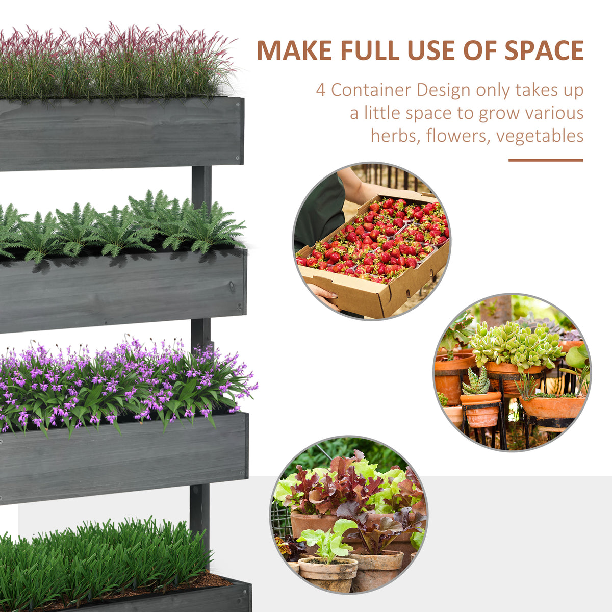 4-Tier Wooden Plant Stand