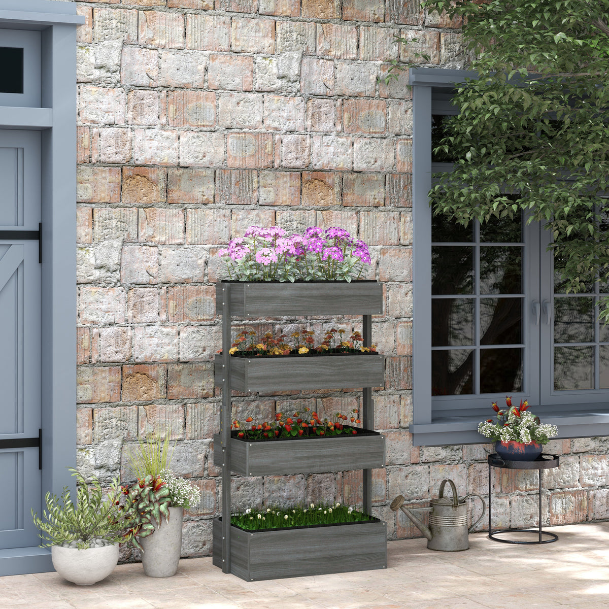 4-Tier Wooden Plant Stand