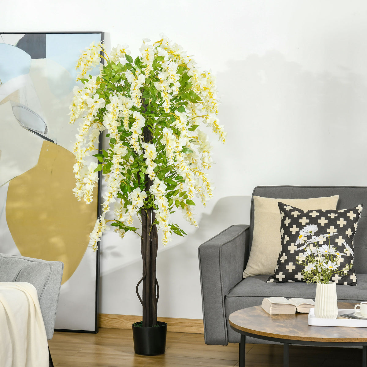 Artificial White Wisteria Tree 160cm