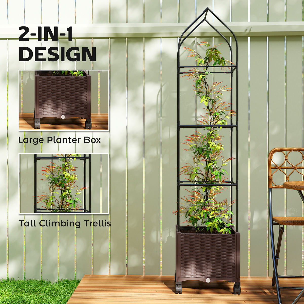 Self-Watering Planter with Trellis