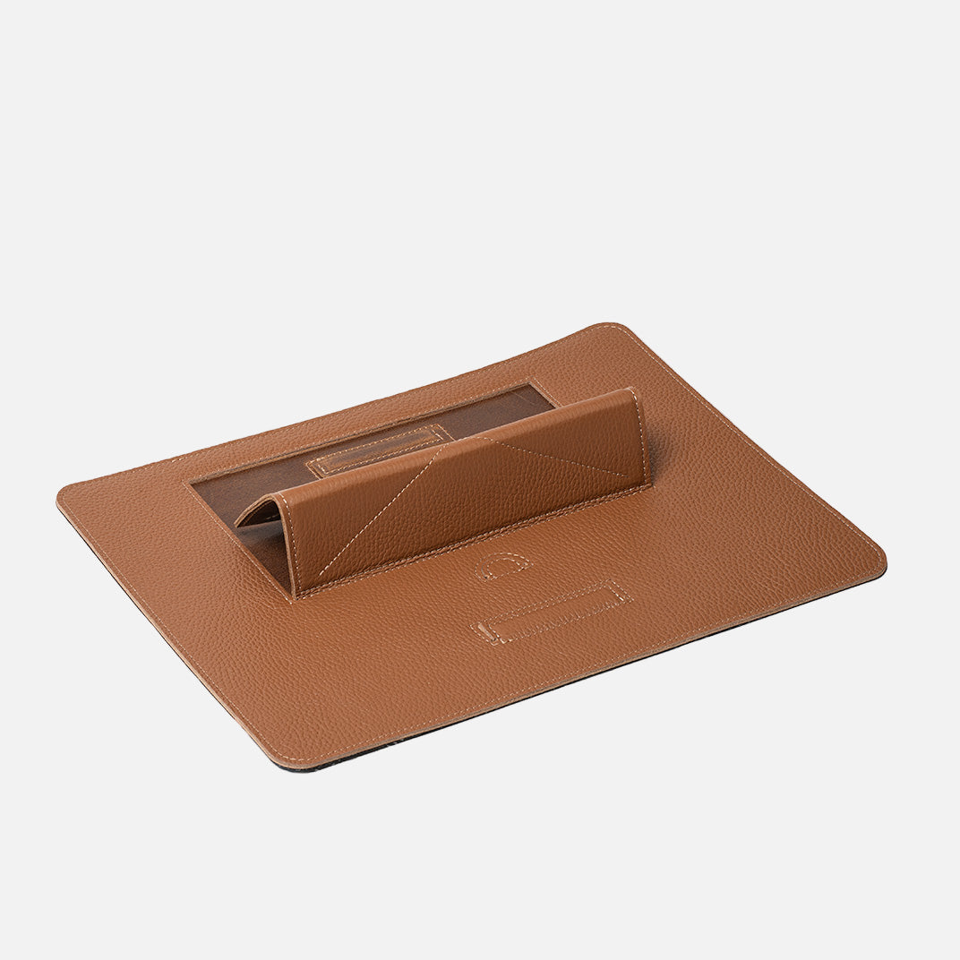 Italian Leather iPad Stand | 5 Adjustable Angles, Black or Brown