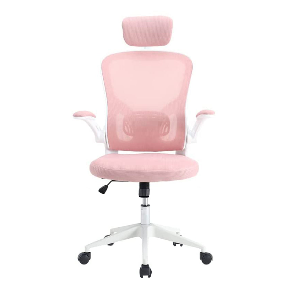 Ergonomic office chair with headrest, pink - view 3
